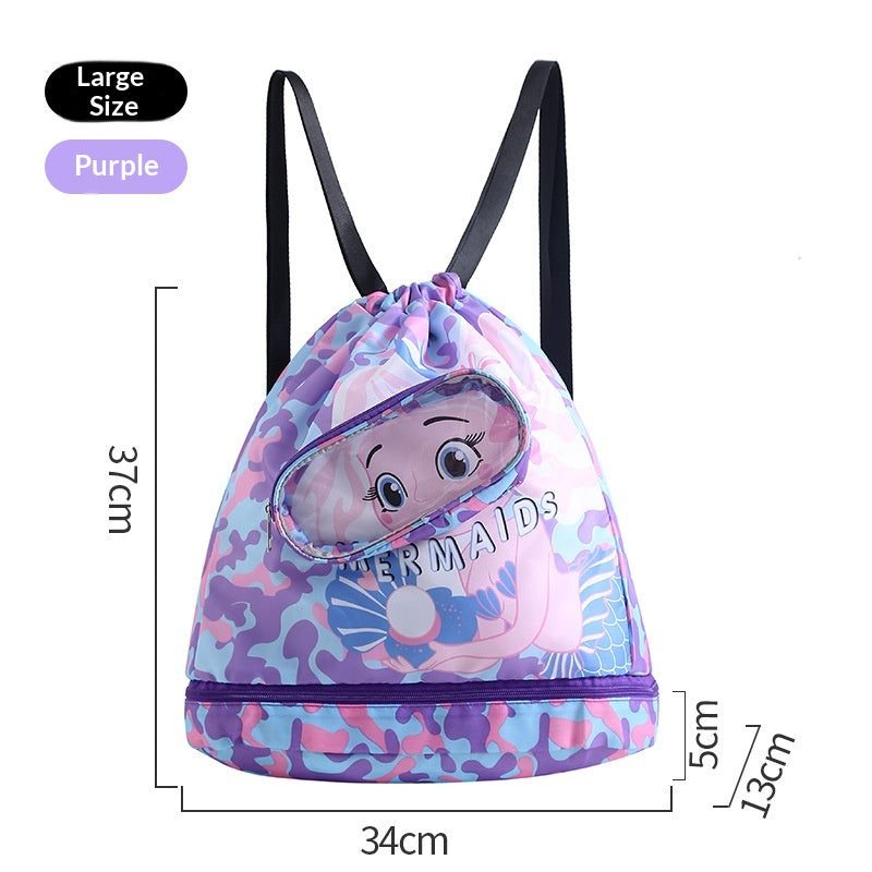 Borsa da piscina per bambini impermeabile — scomparti asciutto e bagnato — colore