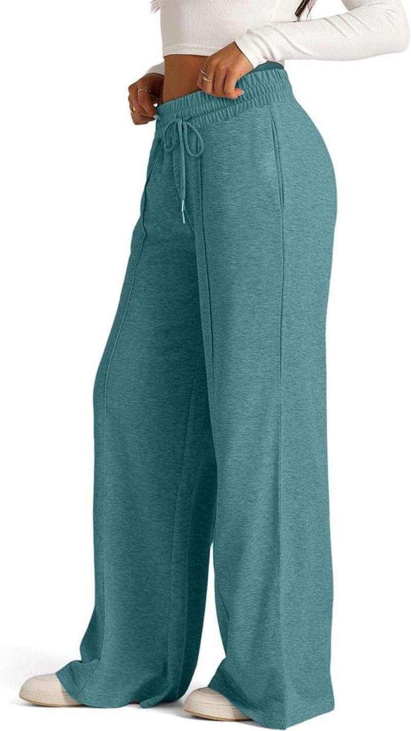 Pantalón ancho de felpa con raya marcada delante — color