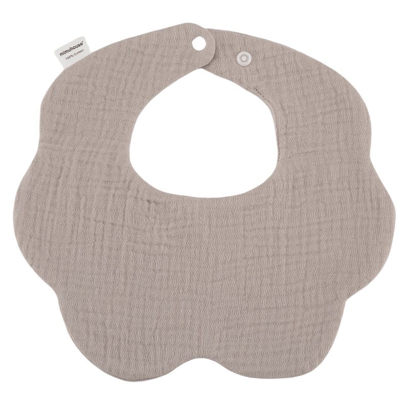 Bavoir pétale en gaze de coton à pressions