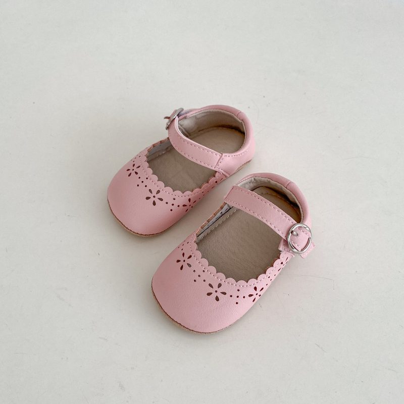 Babies bébé fille ajourées à boucle — rouge, rose, noir ou blanc lait