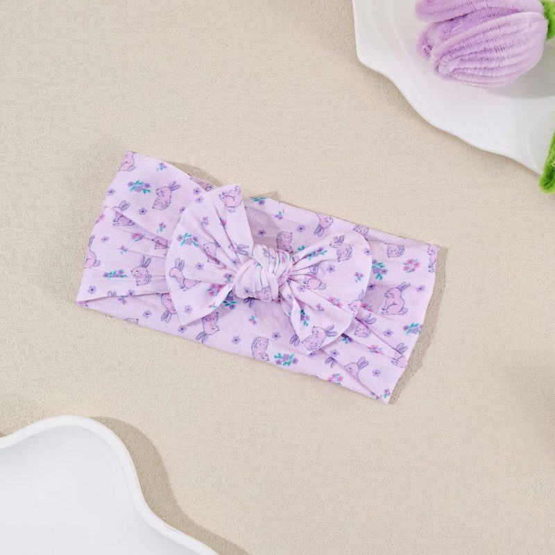 Fascetta per capelli bebè con fiocco in nylon morbido — 16 × 8 cm — colorazione