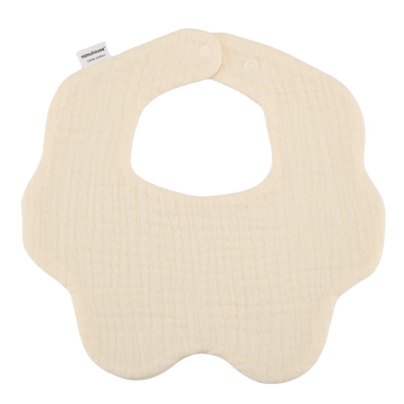 Bavoir pétale en gaze de coton à pressions