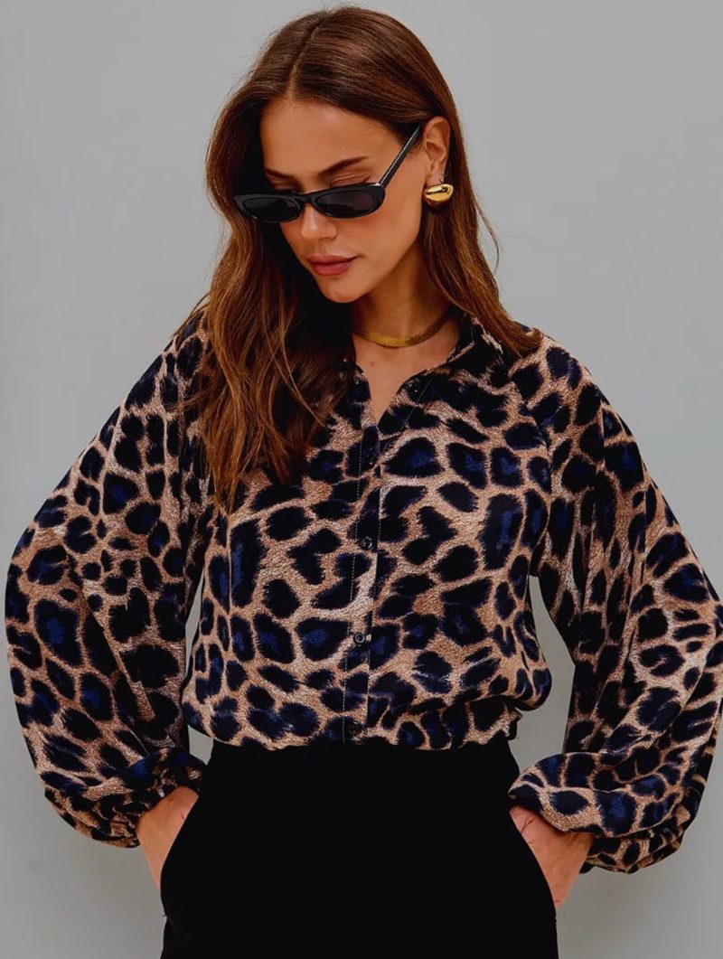 Bluse mit Ballonärmeln und Knopfmanschetten
