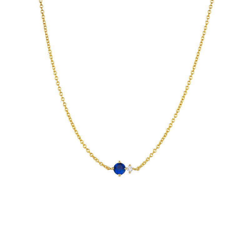 Collier pierre de naissance en argent 925 doré — chaîne fine