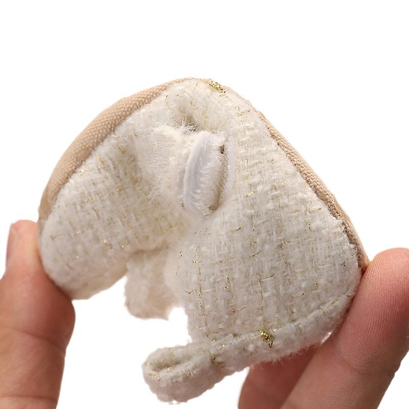 Ballerines bébé fille en tweed crème — nœud duveteux