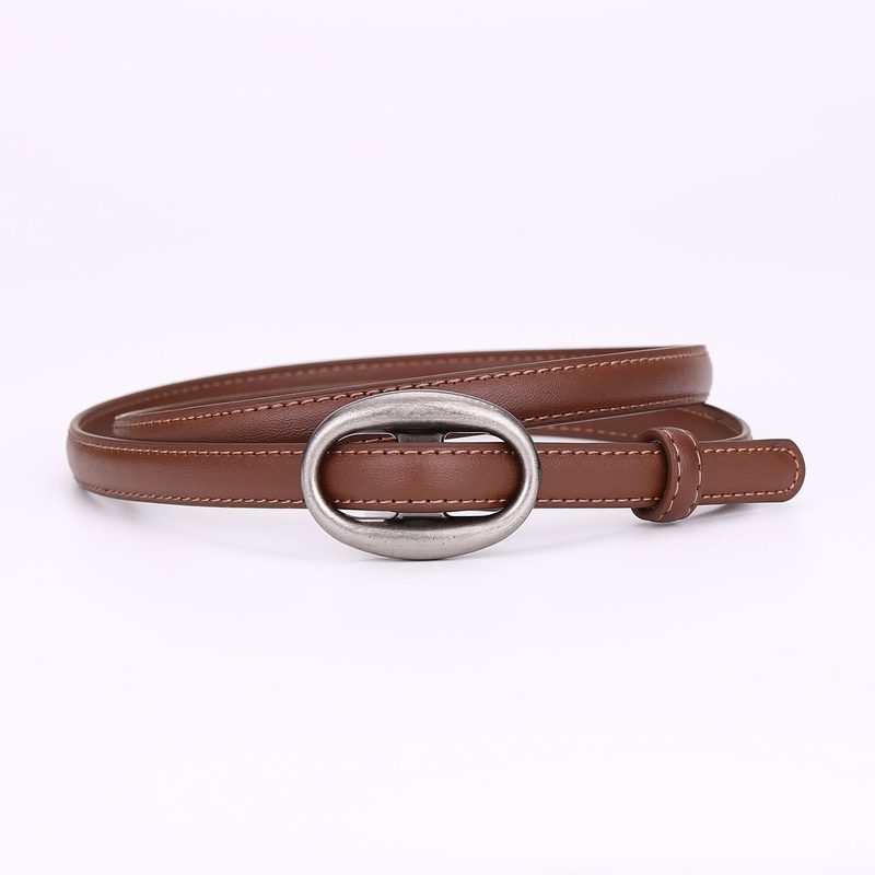 Thin smooth leather belt — defines the waist