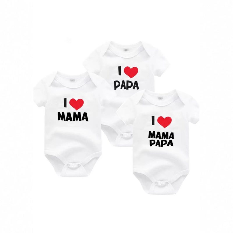 Body neonato in cotone stampato — maniche corte