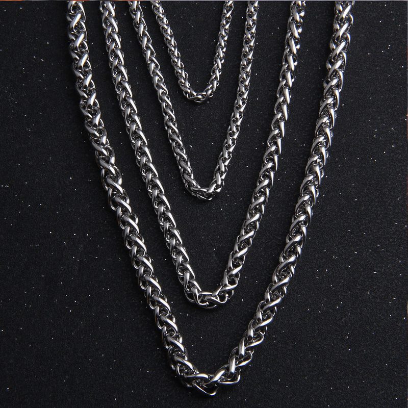 Collier homme maille panier en acier inoxydable — chaîne polie 10 g