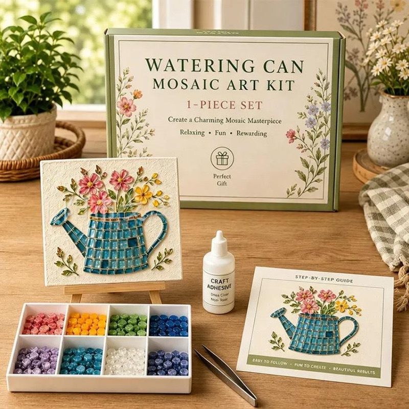 Zelfklevende mozaïekset — creatieve hobby voor kinderen en volwassenen — kleur