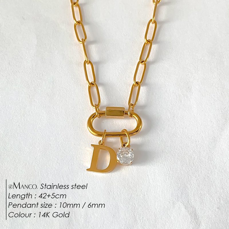 Collier lettre à personnaliser — initiale A à Z, acier inoxy — coloris