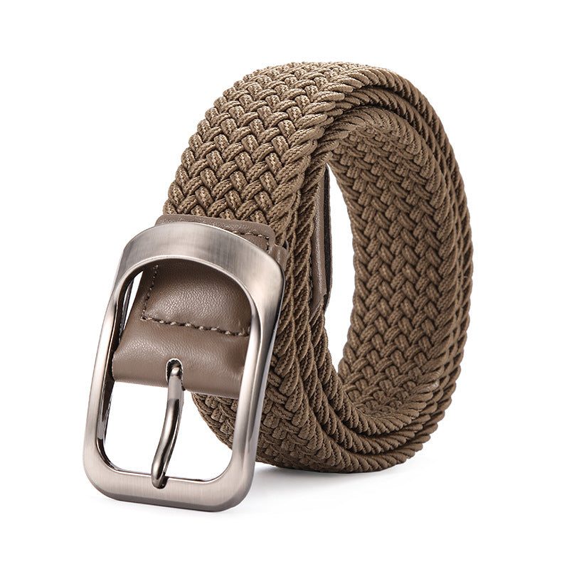 Gevlochten elastische herenriem met doorngesp — kleur